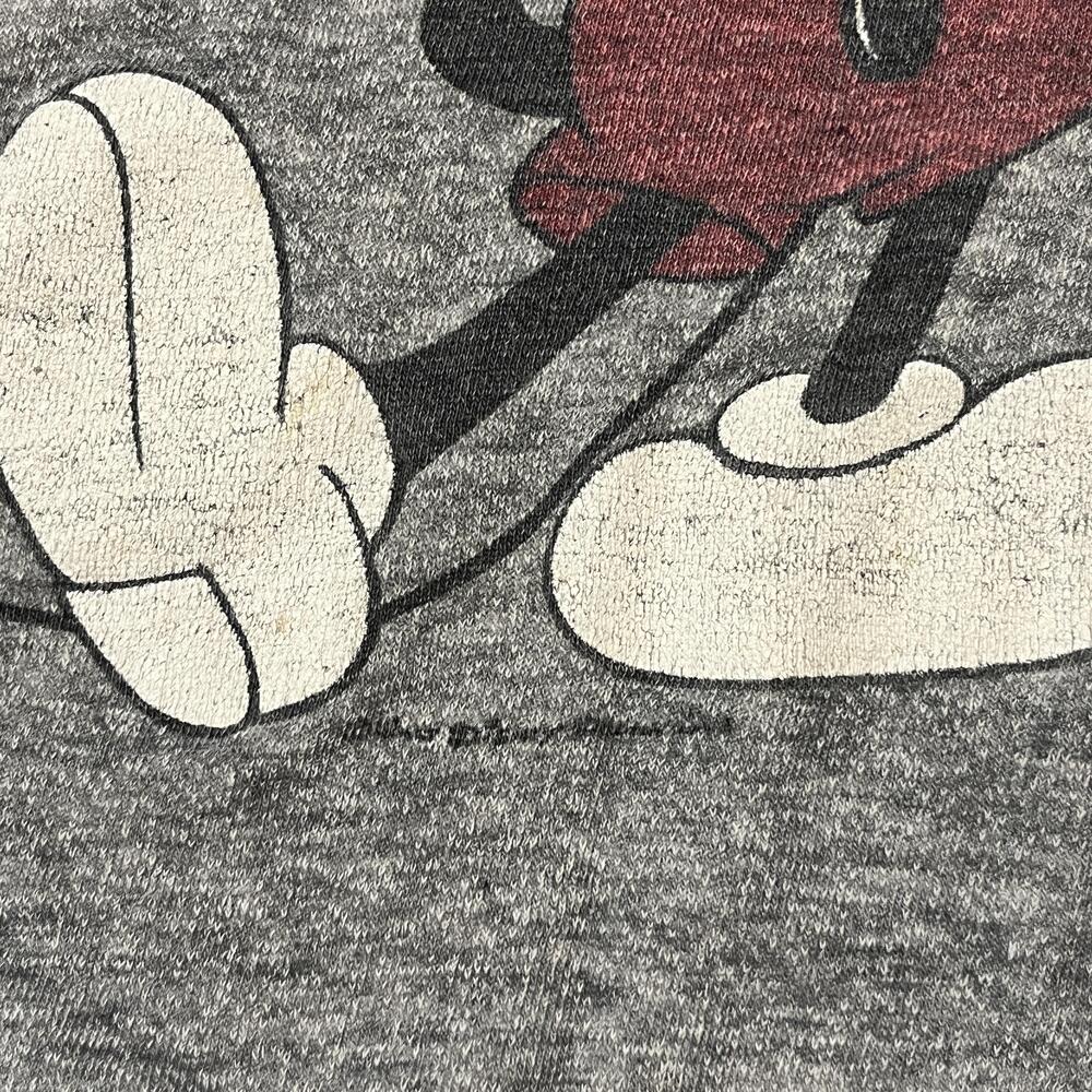 Vintage Mickey Mouse Sweatshirt Flocked 1960s Raglan Disney Tropix Togs Crewneck - Picture 3 of 9
